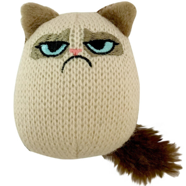 Grumpy Cat Knit Pouncey Cat Toy with Crinkle & Catnip Inside